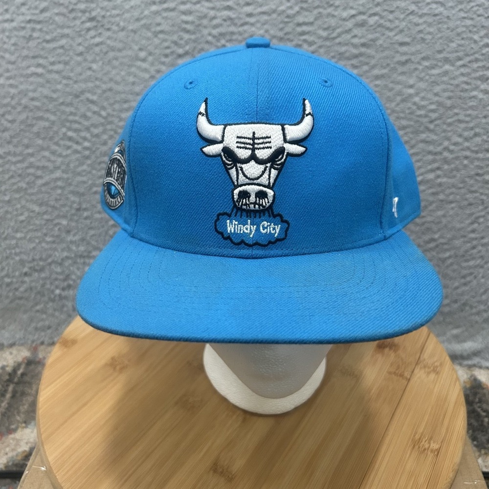 Chicago Bulls Hat Cap Snap Back Mens One Size Blue NBA Basketball 47 Brand Adult